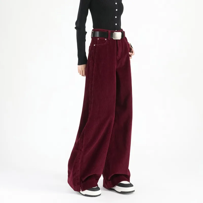 FAWENXIANGZI Casual Pants Women's Angora Red-3