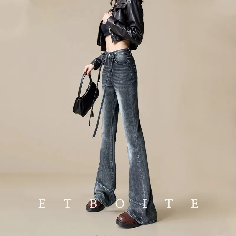 FAWENXIANGZI Jeans Women's Smoke Gray-11