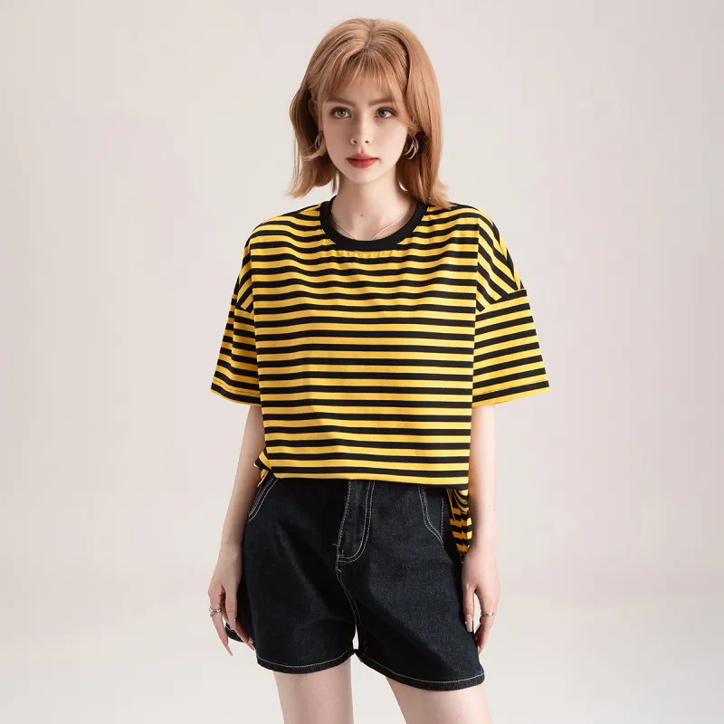 FAWENXIANGZI Drop Shoulder Sleeve T Shirt Women's-3