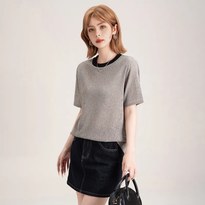 FAWENXIANGZI T Shirts Women's Gray-3