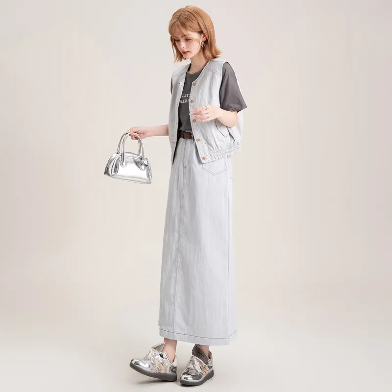 FAWENXIANGZI Two Piece Skirt Sets Women's-1