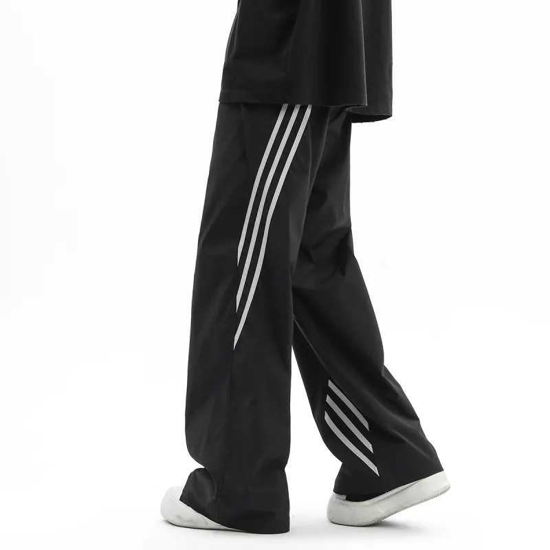 H2P Casual Pants Unisex Black Loose Fit-3