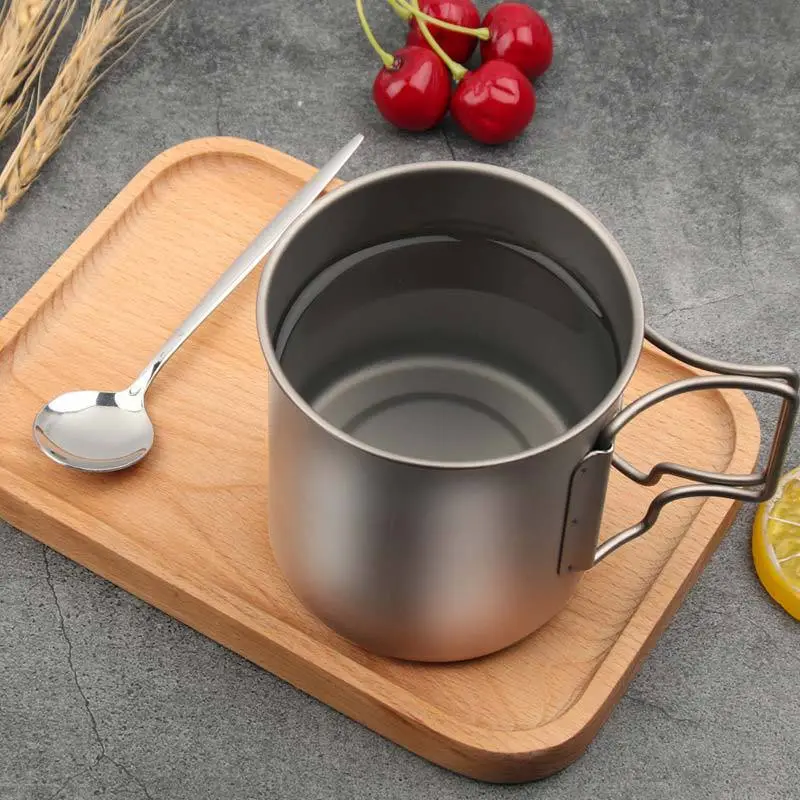 TANLU Outdoor Water Equipment 420ml Camping And Barbecue Pure Titanium-2