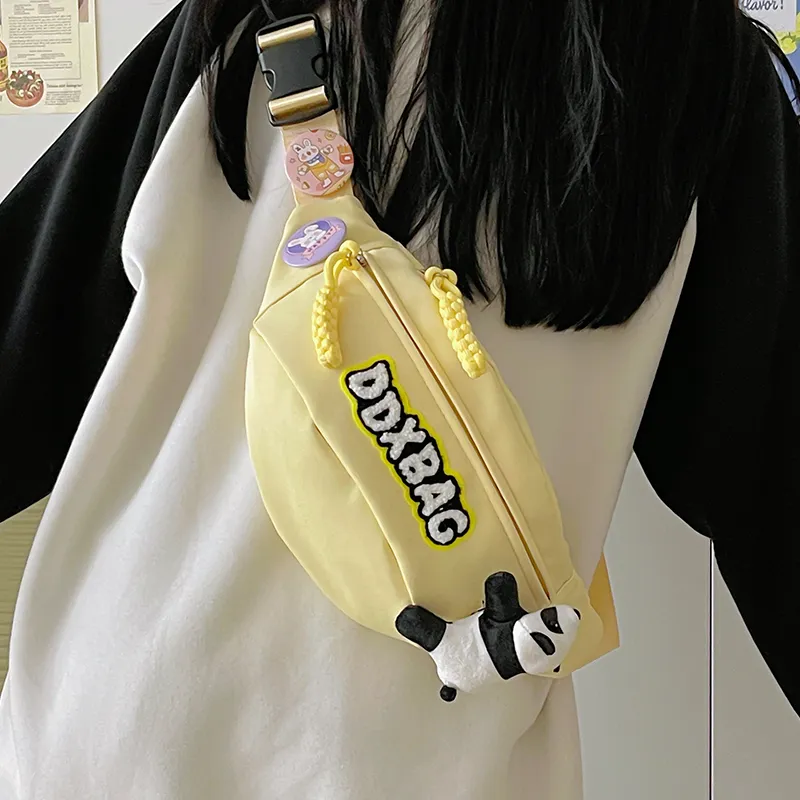 BRABOSTON Nylon Sling Bag Unisex Ecru/Pink/Green/Black/Yellow-21
