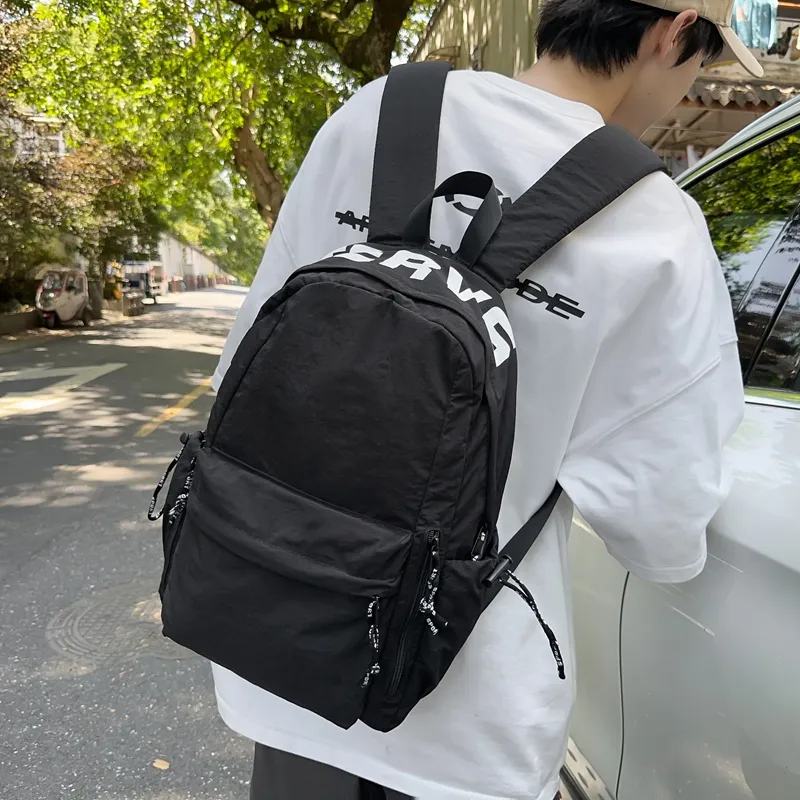 BRABOSTON Nylon Backpack Unisex Black/Red/Coffee/Blue/White-3