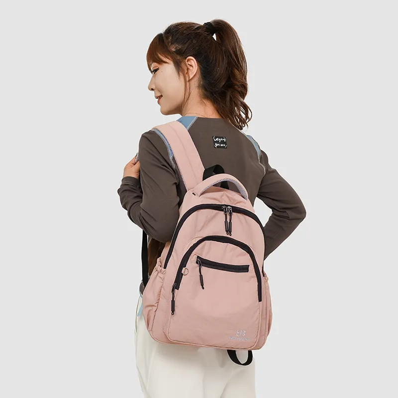 BRABOSTON Oxford Backpack Unisex Pink/Coffee/Black/Beige-1