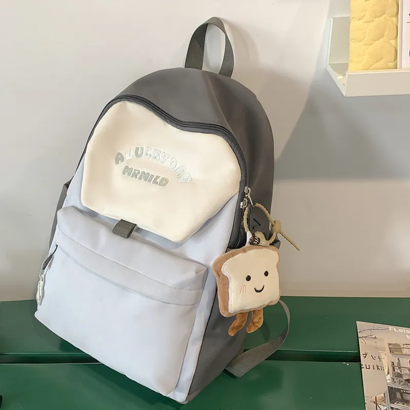 BRABOSTON Nylon Backpack Unisex Coffee & Green/Dark Blue & Yellow/Gray & Light Blue/Pink & Green-11