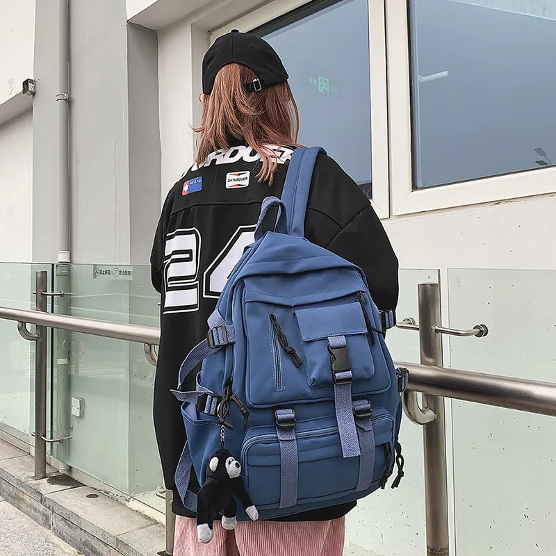 BRABOSTON Nylon Backpack Regular Unisex White/Black/Burgundy/Green/Blue-20