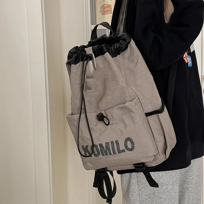 BRABOSTON Nylon Backpack Unisex Gray/Black/Khaki/Coffee-1