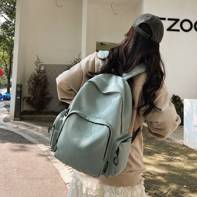 BRABOSTON Nylon Backpack Unisex Ivory/Black/Green/Pink-13