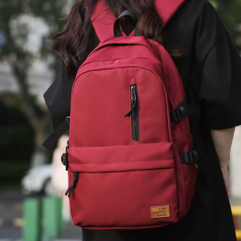 BRABOSTON Nylon Backpack Medium Size Unisex Red/Black/Green/White/Gray/Navy Blue-1
