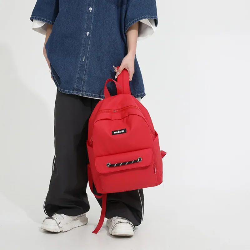 BRABOSTON Nylon Backpack Medium Size Unisex Black/Red/Orange/White/Green/Blue/Khaki-4