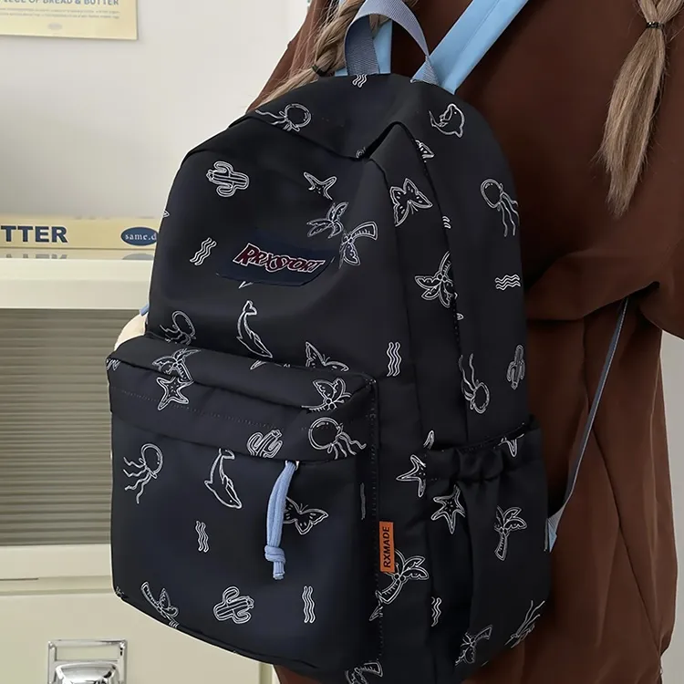 BRABOSTON Nylon Backpack Regular Unisex White/Black/Blue/Pink-7
