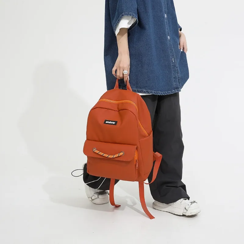 BRABOSTON Nylon Backpack Medium Size Unisex Black/Red/Orange/White/Green/Blue/Khaki-7