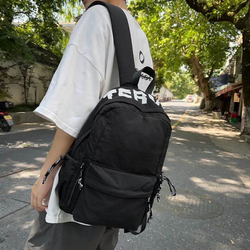 BRABOSTON Nylon Backpack Unisex Black/Red/Coffee/Blue/White-1