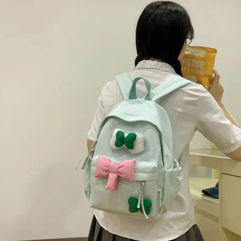BRABOSTON Nylon Backpack Women's Black/Purple/Green/Blue/Pink-19