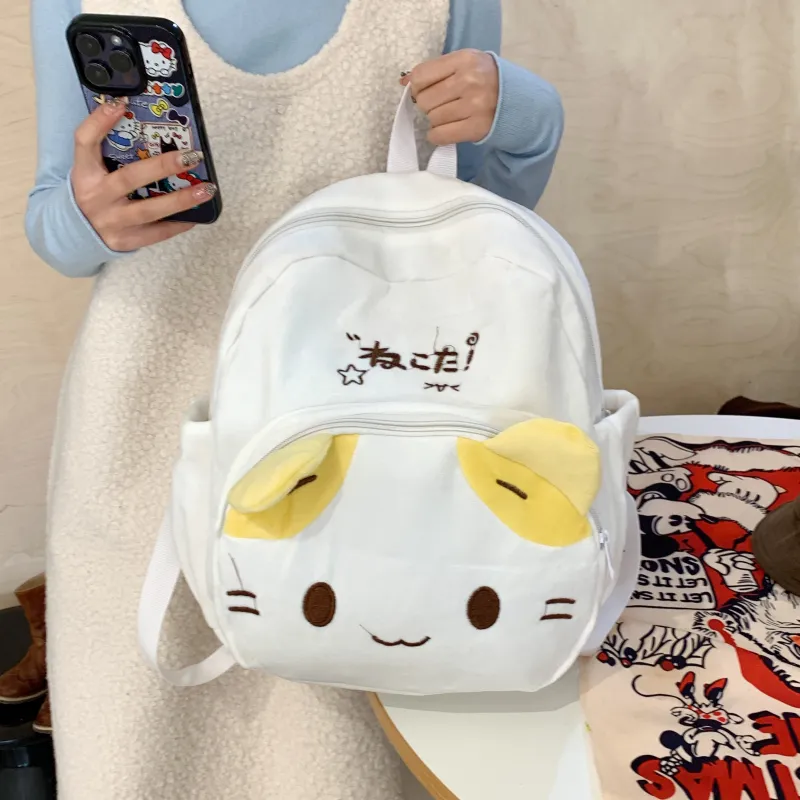 BRABOSTON Plush Backpack Regular Unisex White-3