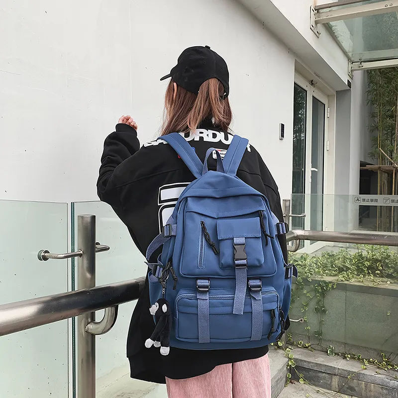 BRABOSTON Nylon Backpack Regular Unisex White/Black/Burgundy/Green/Blue-19