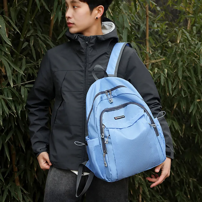 BRABOSTON Nylon Backpack Regular Unisex Black/Yellow/Blue/Rose Red/Green-12