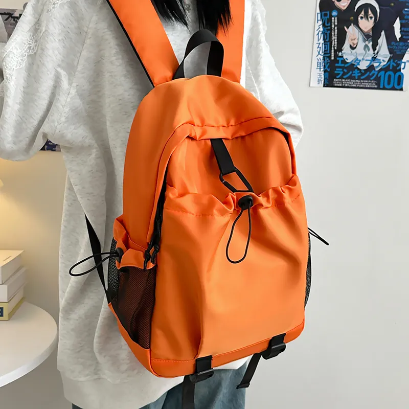 BRABOSTON Nylon Backpack Regular Unisex Gray/Black/Orange/Khaki-13