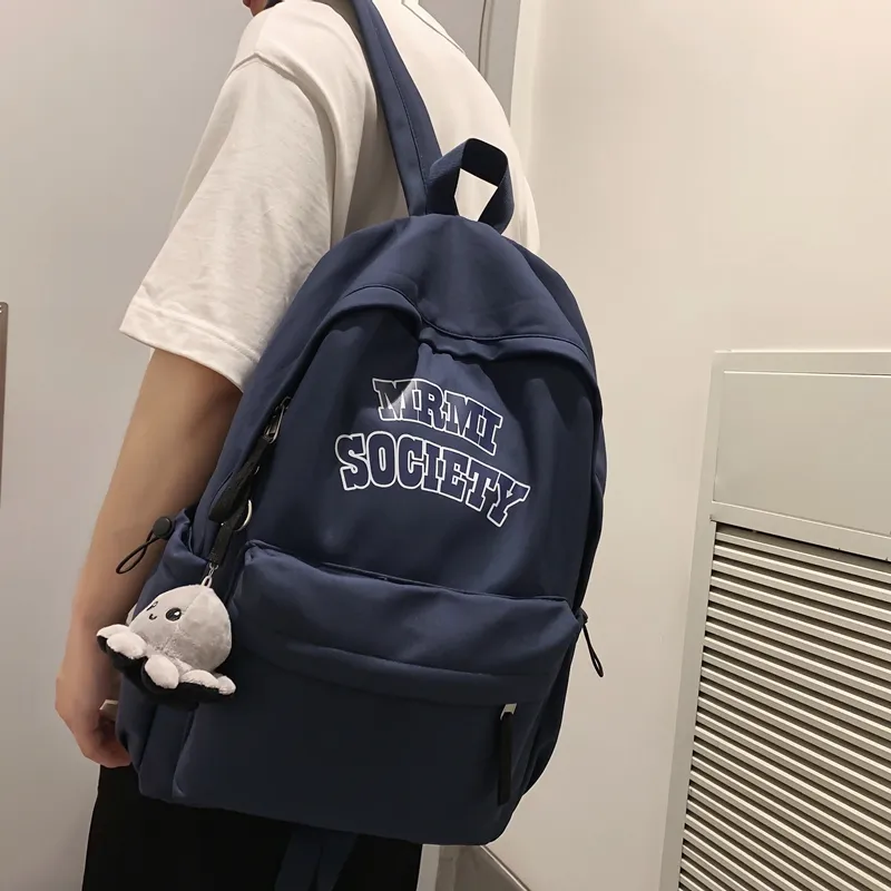 BRABOSTON Nylon Backpack Unisex Ecru/Black/Burgundy/Light Blue-9