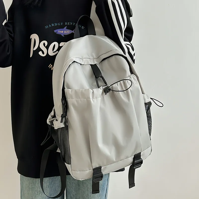 BRABOSTON Nylon Backpack Regular Unisex Gray/Black/Orange/Khaki-4