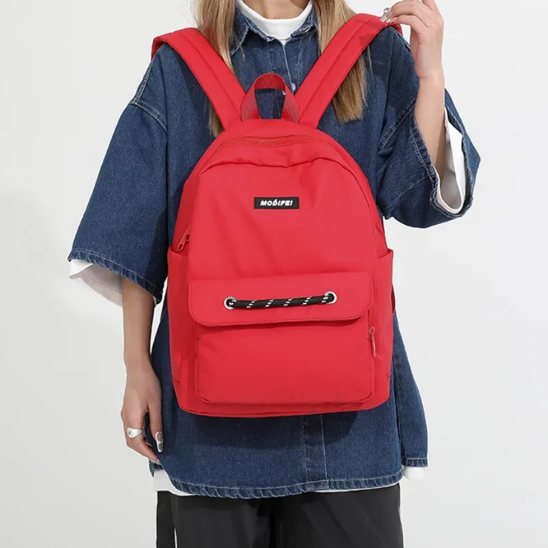 BRABOSTON Nylon Backpack Medium Size Unisex Black/Red/Orange/White/Green/Blue/Khaki-5