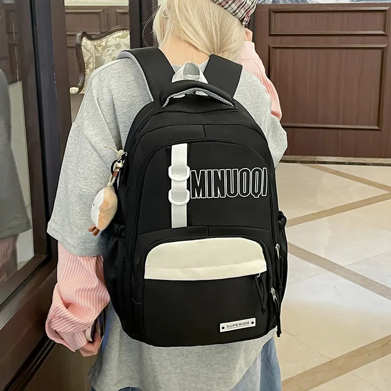 BRABOSTON Canvas Backpack Unisex Black/Brown/Blue/Purple/Pink-1