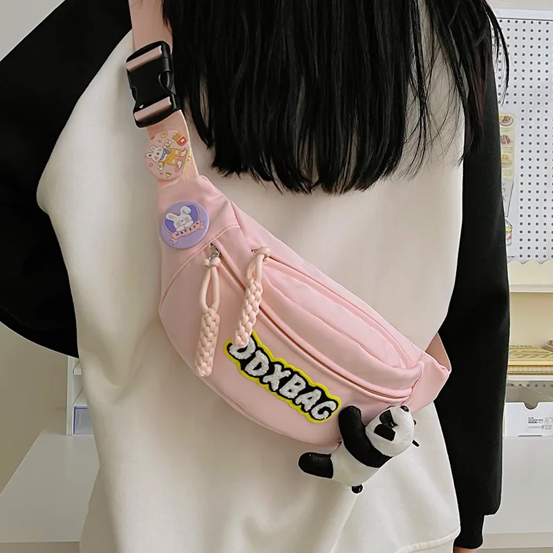 BRABOSTON Nylon Sling Bag Unisex Ecru/Pink/Green/Black/Yellow-14