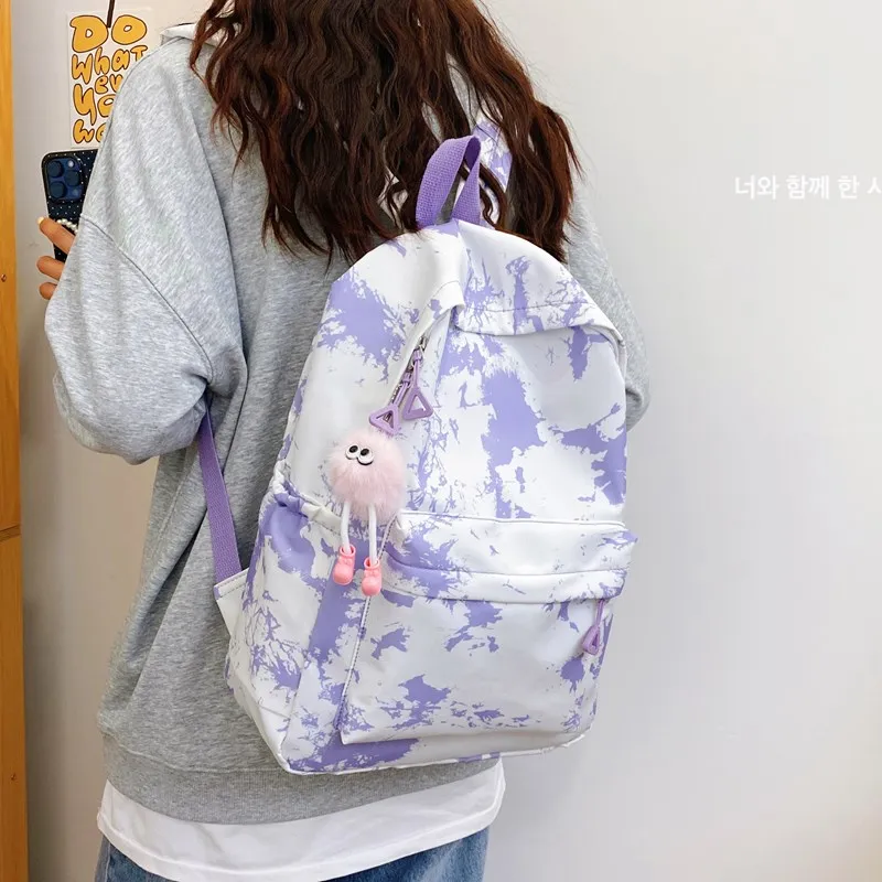 BRABOSTON Nylon Backpack Unisex Black/Blue/Pink/Purple/Gray-24