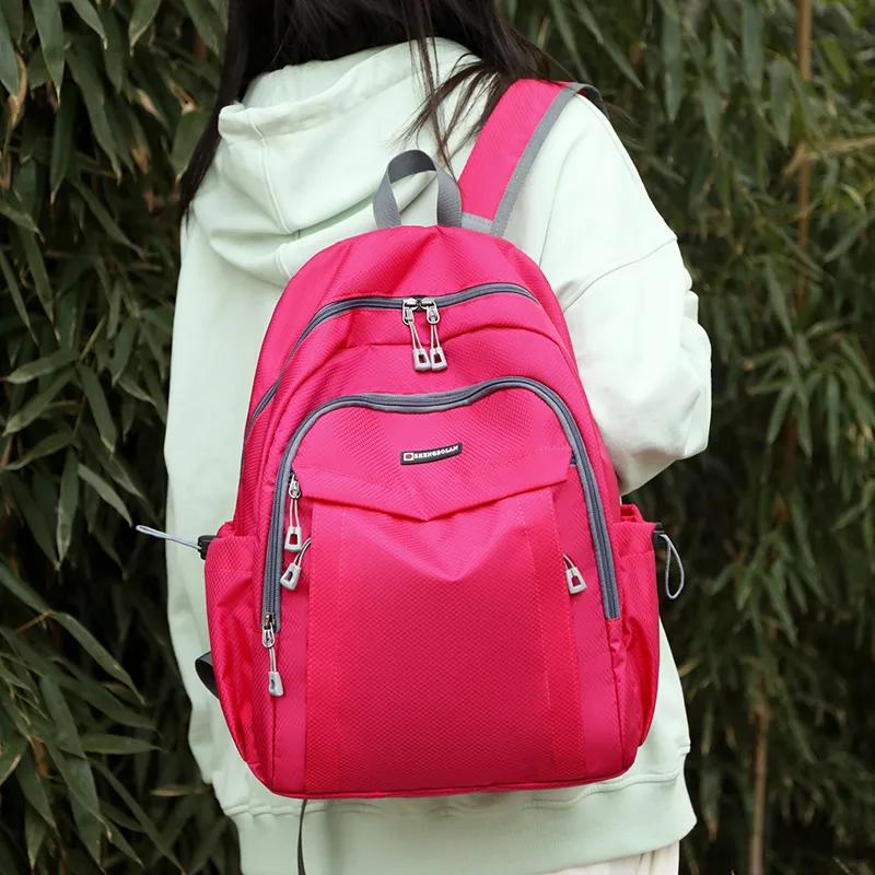 BRABOSTON Nylon Backpack Regular Unisex Black/Yellow/Blue/Rose Red/Green-4