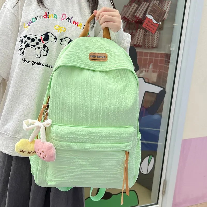 BRABOSTON Nylon Backpack Regular Unisex Black/Blue/Ecru/Green/Pink-3