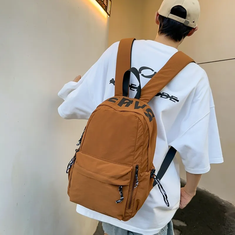 BRABOSTON Nylon Backpack Unisex Black/Red/Coffee/Blue/White-11