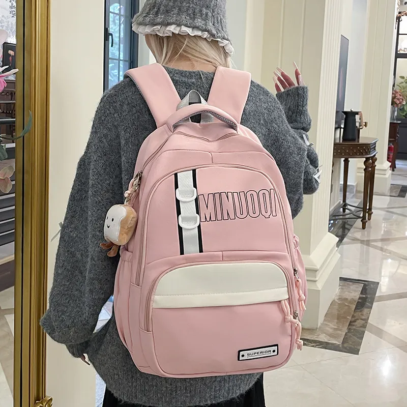 BRABOSTON Canvas Backpack Unisex Black/Brown/Blue/Purple/Pink-19