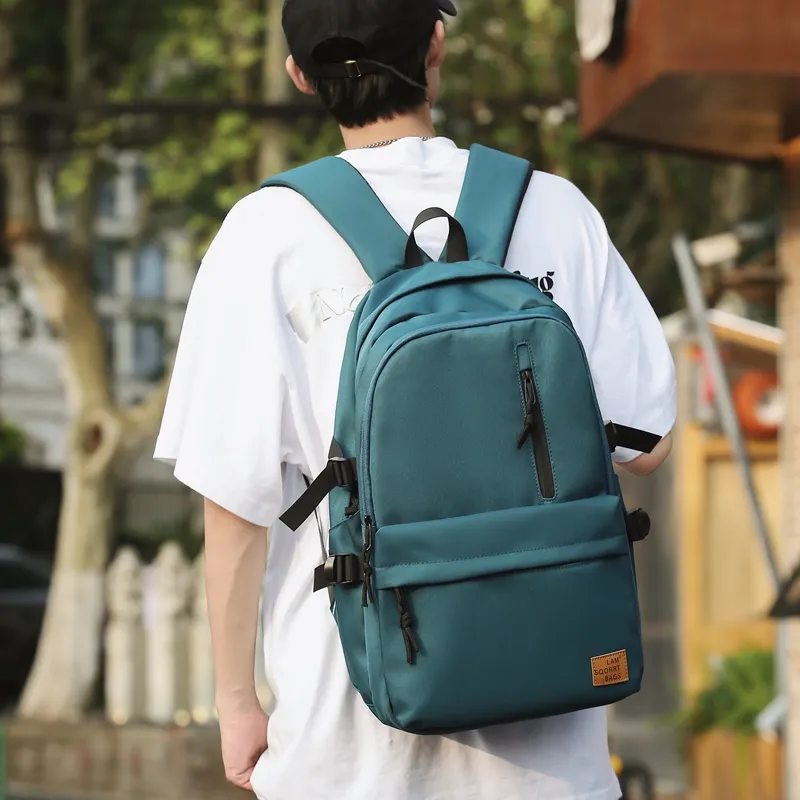 BRABOSTON Nylon Backpack Medium Size Unisex Red/Black/Green/White/Gray/Navy Blue-6