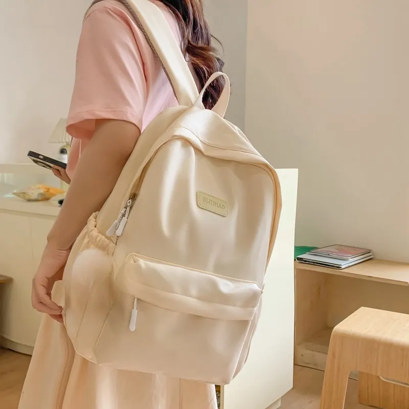 BRABOSTON Nylon Backpack Unisex Black/Yellow/Pink/Purple/Green-5