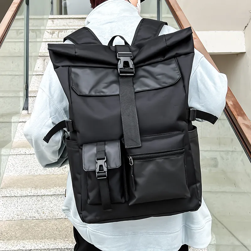 BRABOSTON Oxford Backpack Unisex Black/Navy Blue-1