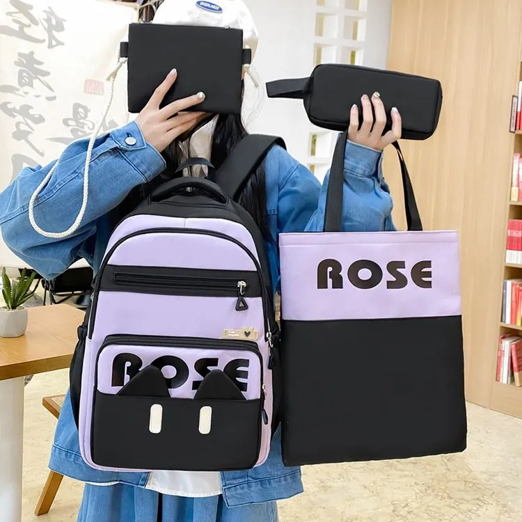 BRABOSTON Nylon Backpack Combo Set Unisex Blue/Black/Pink/Green-7