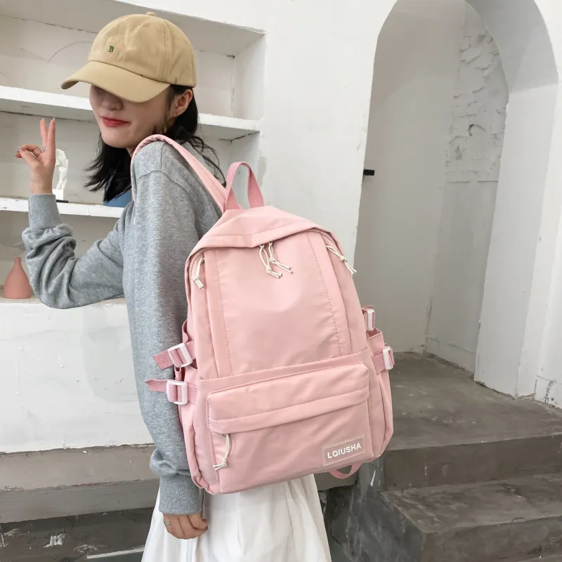 BRABOSTON Canvas Backpack Unisex Ecru/Green/Pink/Black/Blue-13