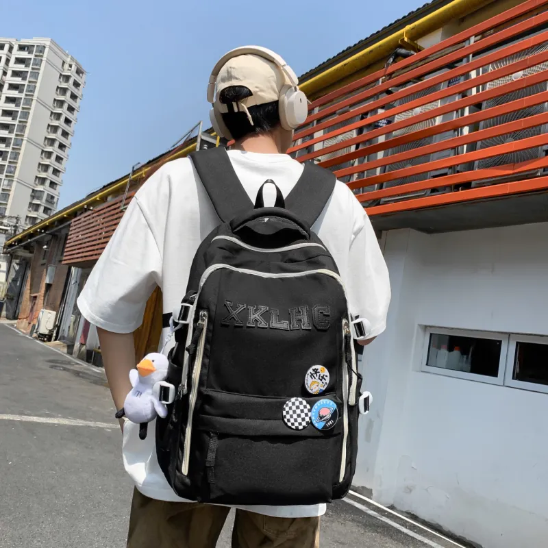 BRABOSTON Nylon Backpack Unisex Black/Khaki/Blue/Red/Green-3