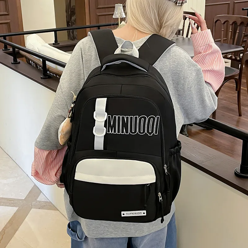 BRABOSTON Canvas Backpack Unisex Black/Brown/Blue/Purple/Pink-5