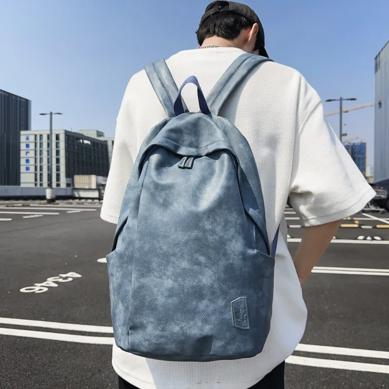 BRABOSTON PU Backpack Regular Unisex White/Gray/Black/Pink/Army Green/Blue-3