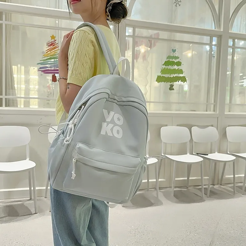 BRABOSTON Nylon Backpack Regular Unisex Black/White/Light Blue/Dark Blue/Green-14