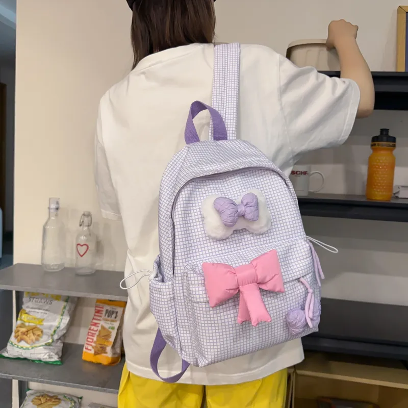 BRABOSTON Nylon Backpack Women's Black/Purple/Green/Blue/Pink-6