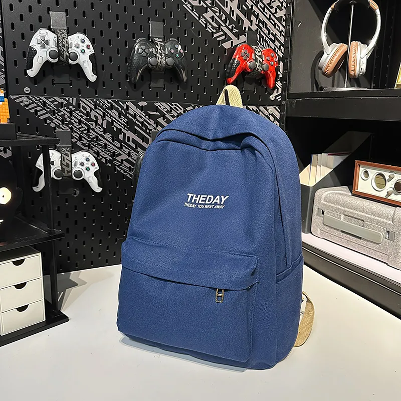 BRABOSTON Canvas Backpack Unisex Black/Pink/Khaki/Blue-14