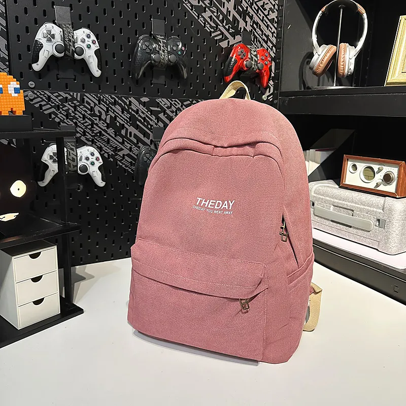 BRABOSTON Canvas Backpack Unisex Black/Pink/Khaki/Blue-10