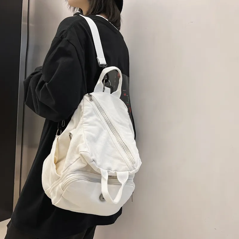 BRABOSTON Canvas Backpack Regular Unisex Beige/Black/Brown-1