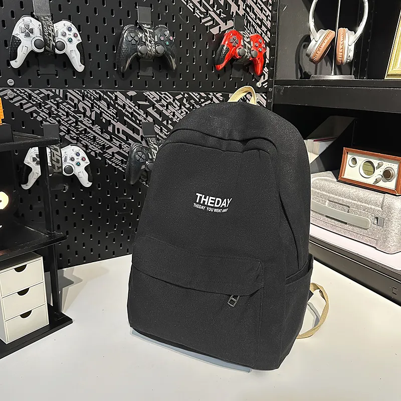 BRABOSTON Canvas Backpack Unisex Black/Pink/Khaki/Blue-3