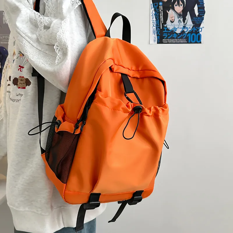 BRABOSTON Nylon Backpack Regular Unisex Gray/Black/Orange/Khaki-15