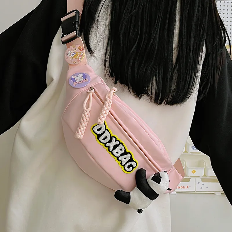 BRABOSTON Nylon Sling Bag Unisex Ecru/Pink/Green/Black/Yellow-13
